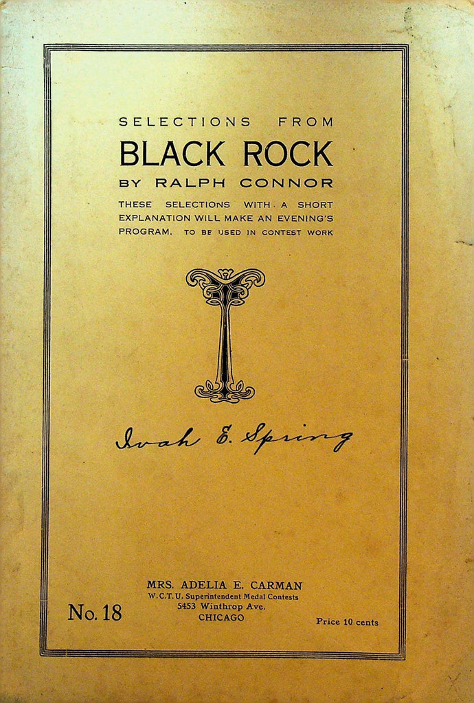 Selections from Black Rock by Ralph Connor WCTU Booklet 18 Adelia E Carman0