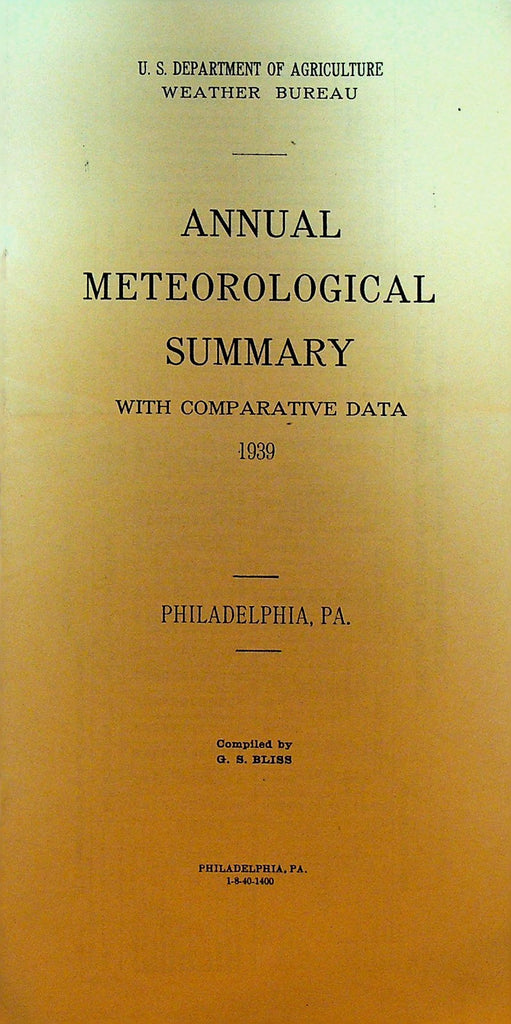 Annual Meteorological Summary With Comparative Data 1929 Weather Bureau0