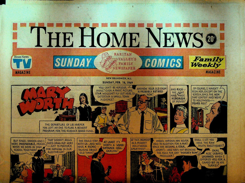 The Home News Sunday Comics New Brunswick NJ February 16 1969 Peanuts Mary Worth0