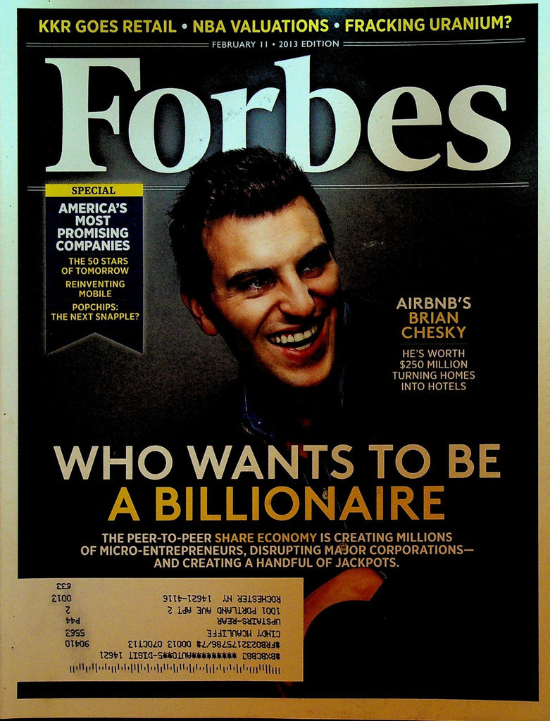 Forbes Magazine February 11 2013 Brian Chesky Kobe Bryant Ian Hecox0