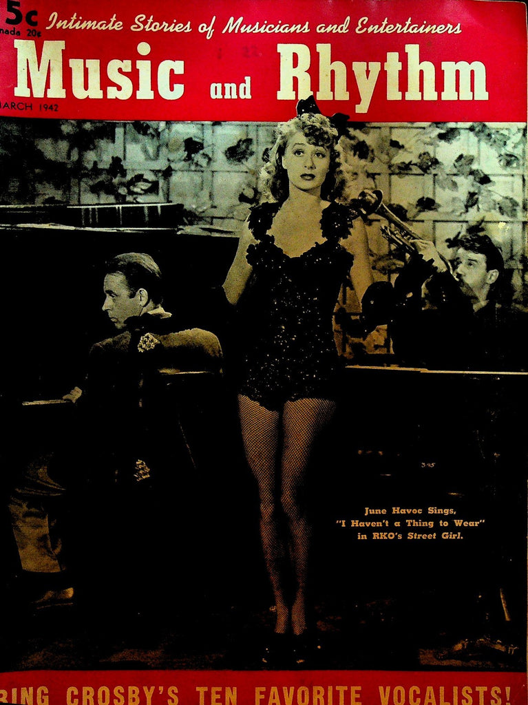 Music and Rhythm Magazine March 1942 June Havoc Bing Crosby Stan Kenton0