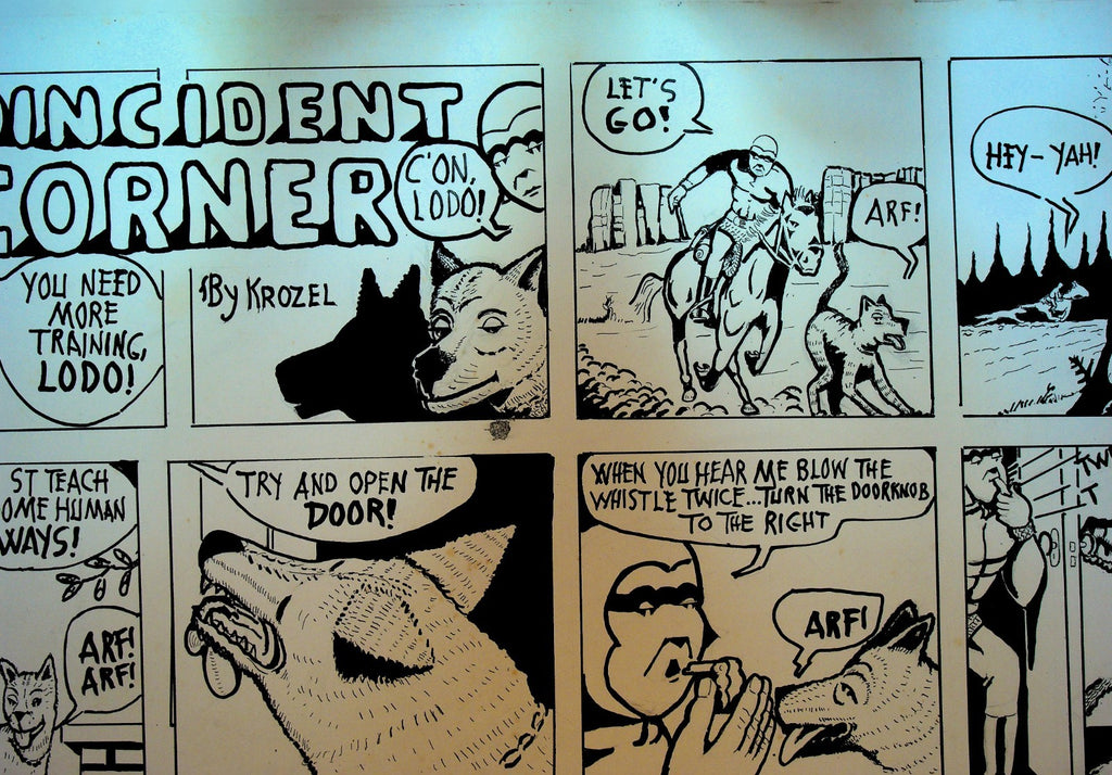 Coincident Corner Original Comic Strip Art John Krozel Teach Dog Open Door0