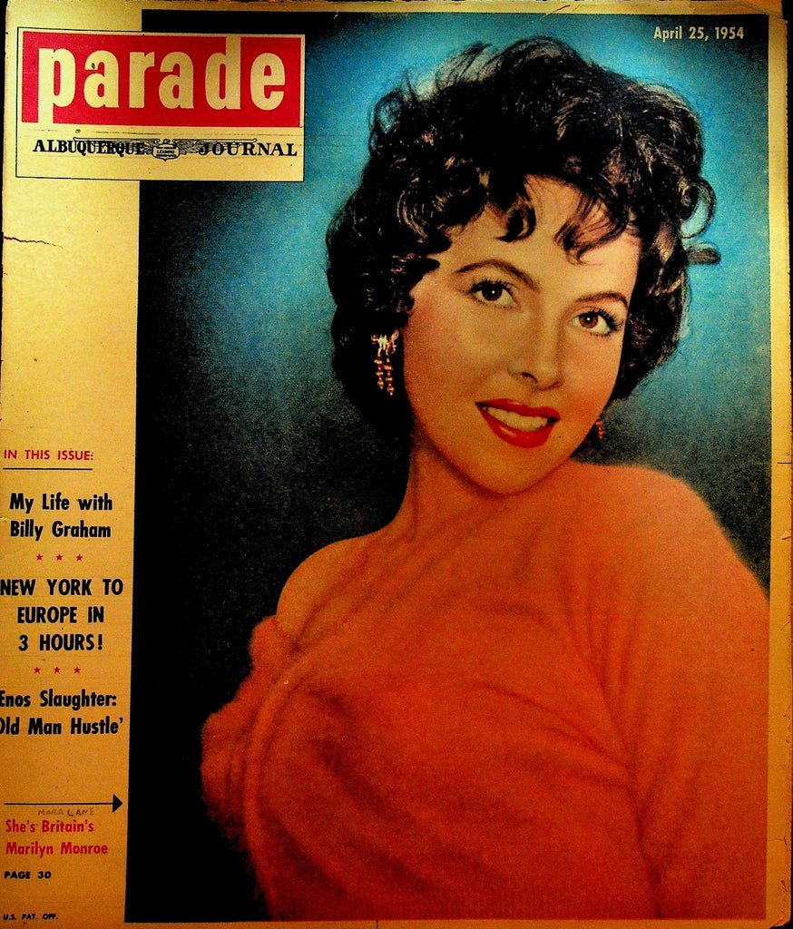 Parade Magazine April 25 1954 Billy Graham Enos Slaughter Mara Lane0