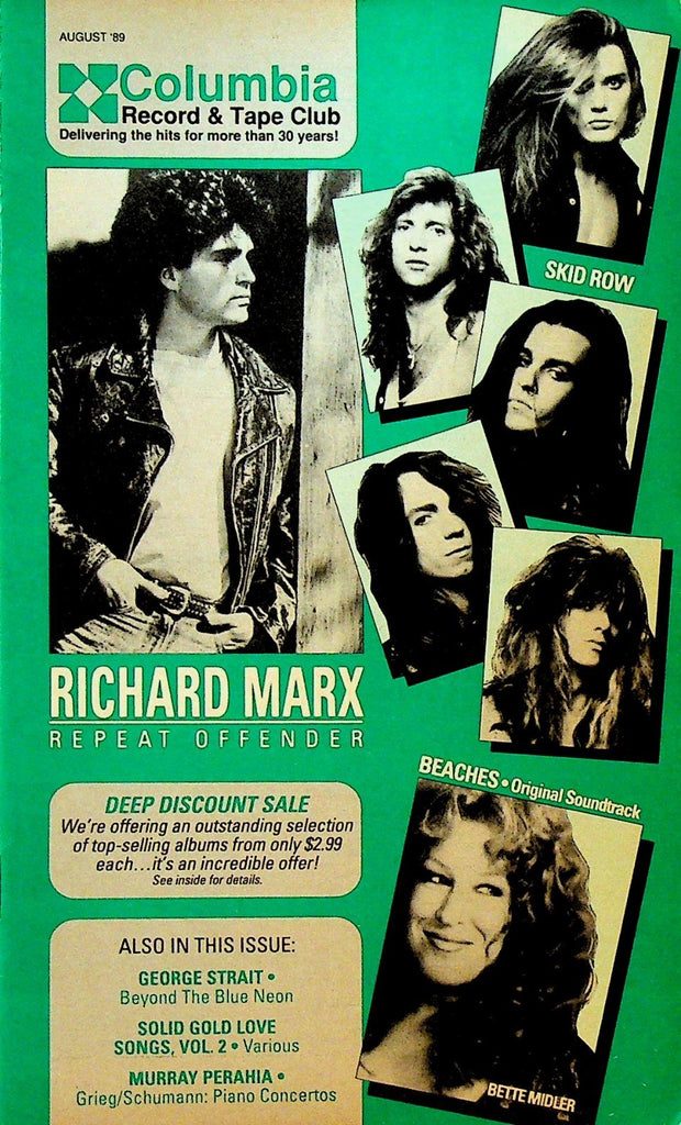 Columbia Record & Tape Club Catalog August 1989 Richard Marx Bette Midler0