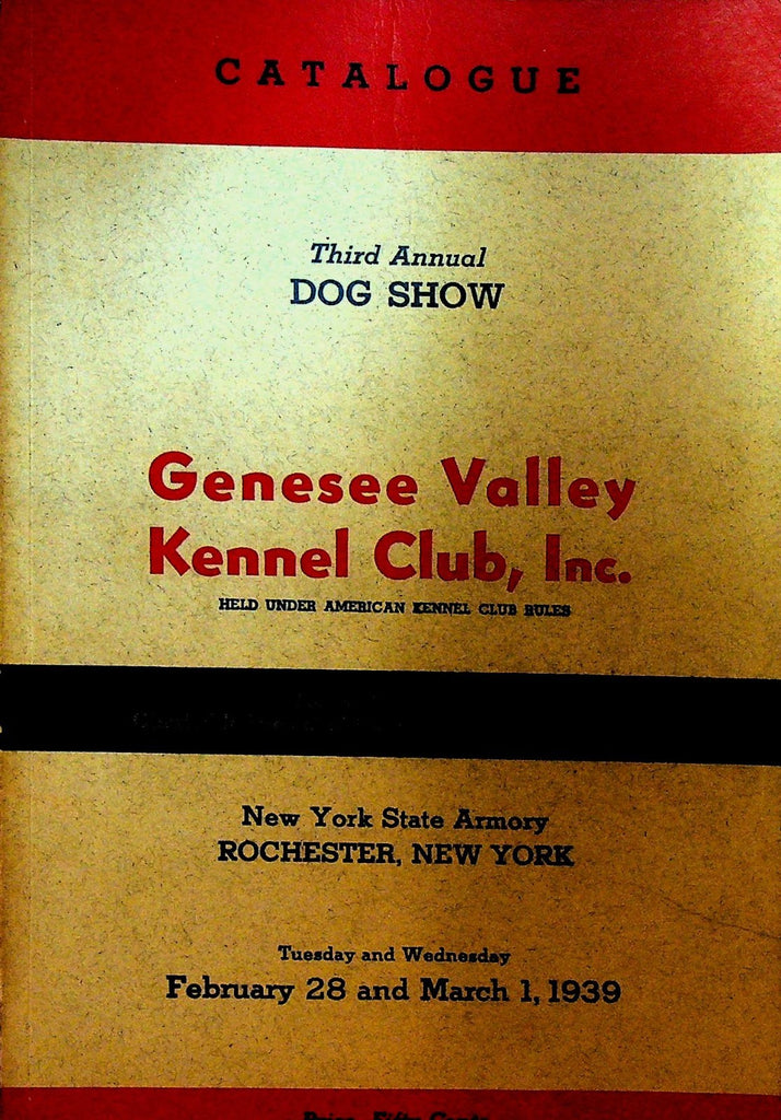 Genesee Valley Kennel Club 3rd Annual Dog Show Catalogue 19390