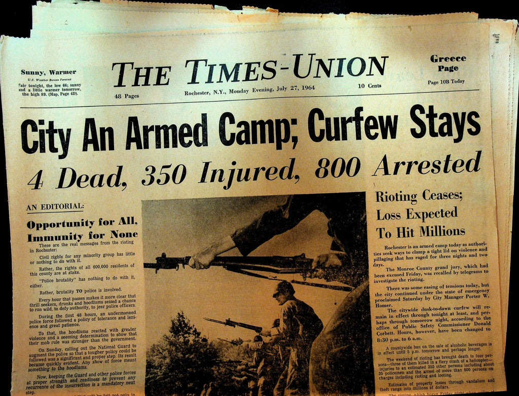 Rochester Times Union July 27 1964 Race Riots Civil Rights0