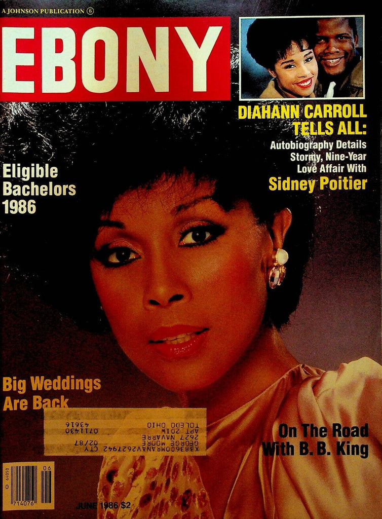 Ebony Magazine June 1986 Diahann Carroll Sidney Poitier BB King New Edition