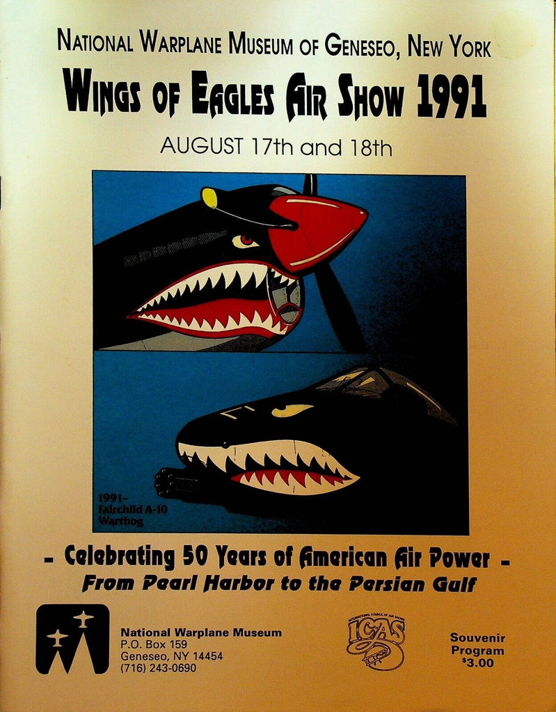 National Warplane Museum of Geneseo NY Wings of Eagles Air Show Program 1991