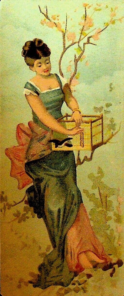 1885 Masquerade Ball White's Opera House Ad Card Lady With Flowers