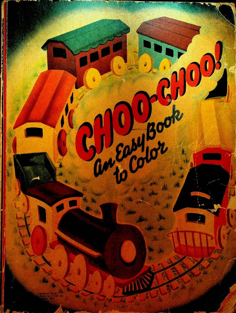 Choo Choo An Easy Book to Color Coloring Book 1950 Saalfield