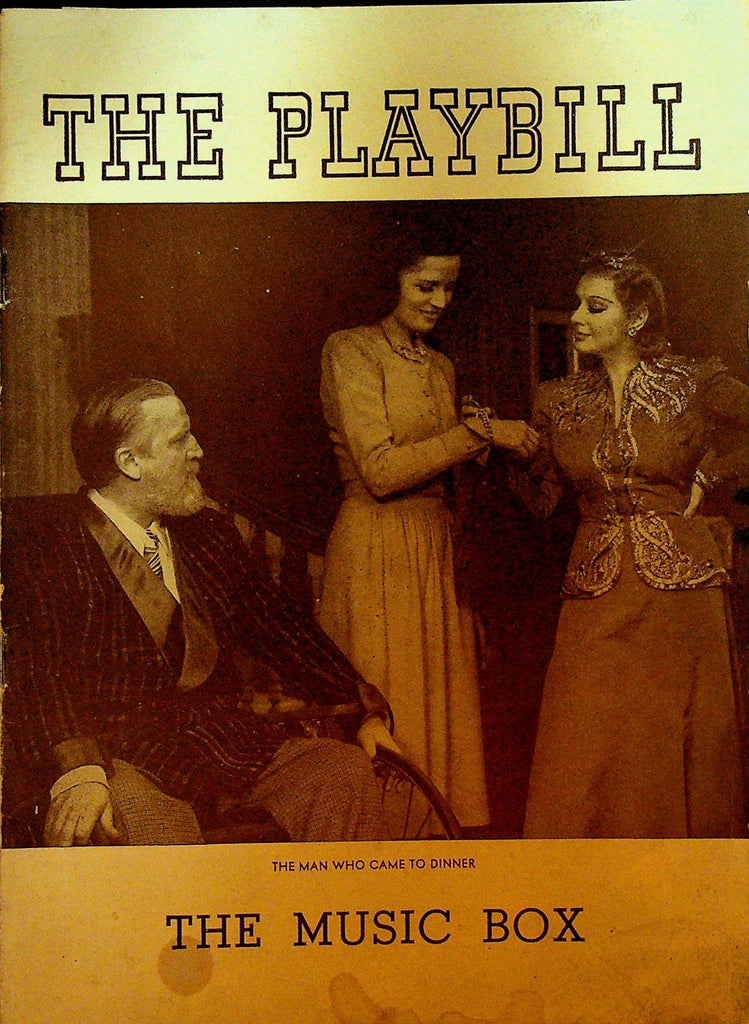 The Man Who Came to Dinner Playbill April 22 1940 Lawrence Tibbett Jr0