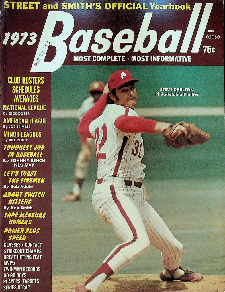 Street & Smith's Official Baseball Yearbook 1973 Steve Carlton Johnny Bench0