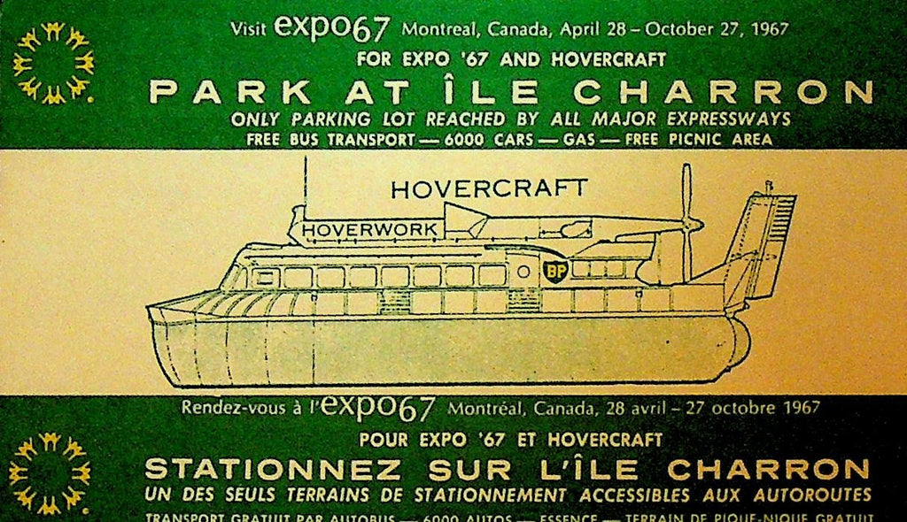 Expo 67 Park at Ile Charron Hovercraft BP Parking Pass0