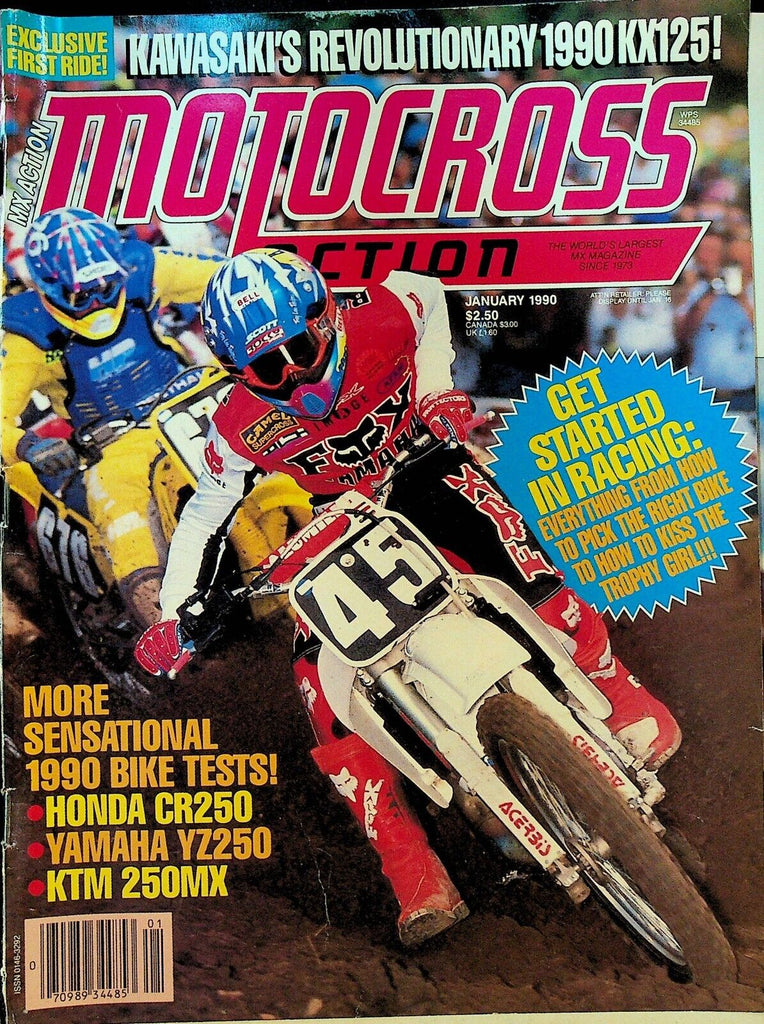 Motocross Action Magazine January 1990 Chris Hultner Jeff Ward Honda Yamaha