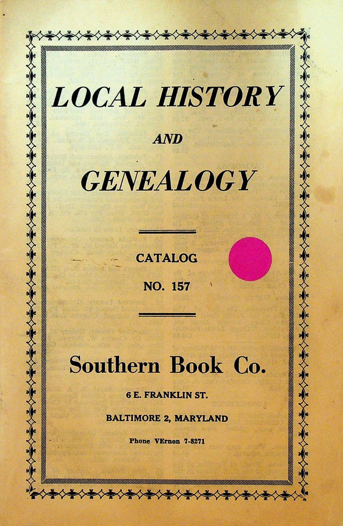 Southern Book Co Local History & Genealogy Catalog 157 Fall 19540