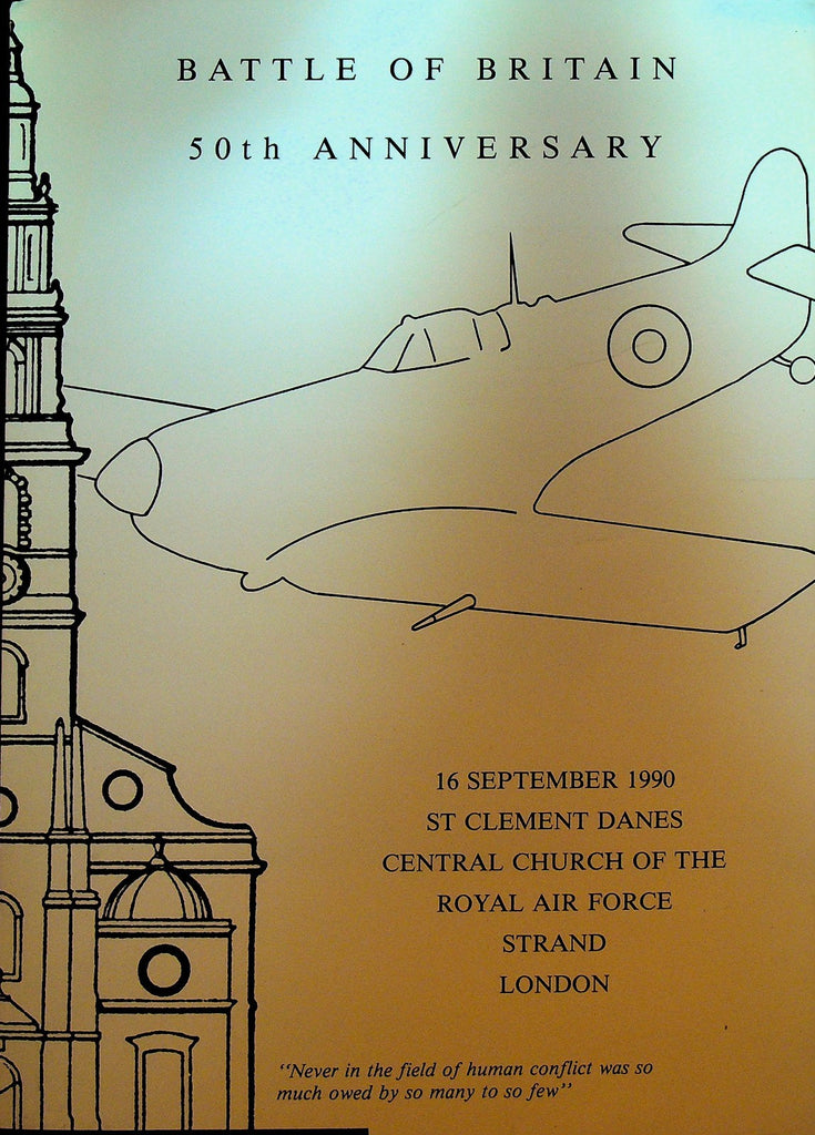 Battle of Britain 50th Anniversary Booklet Folder 1990 St Clement Danes Church0