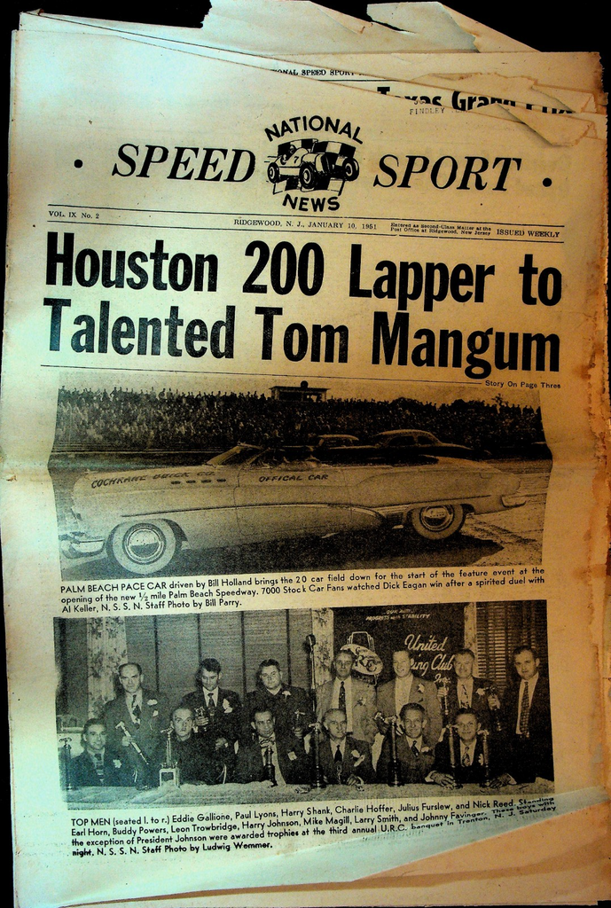 National Speed Sport News January 10 1951 Tom Mangum Bill Holland Nick Reed0