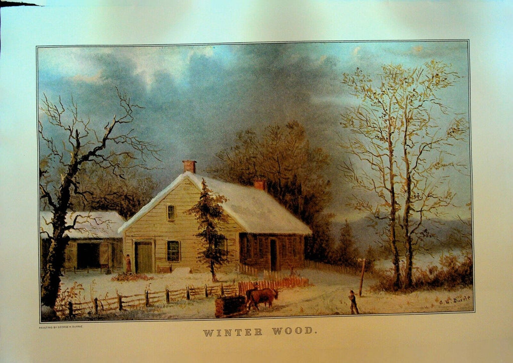 Currier & Ives Calendar Topper 1965 Winter Wood Home