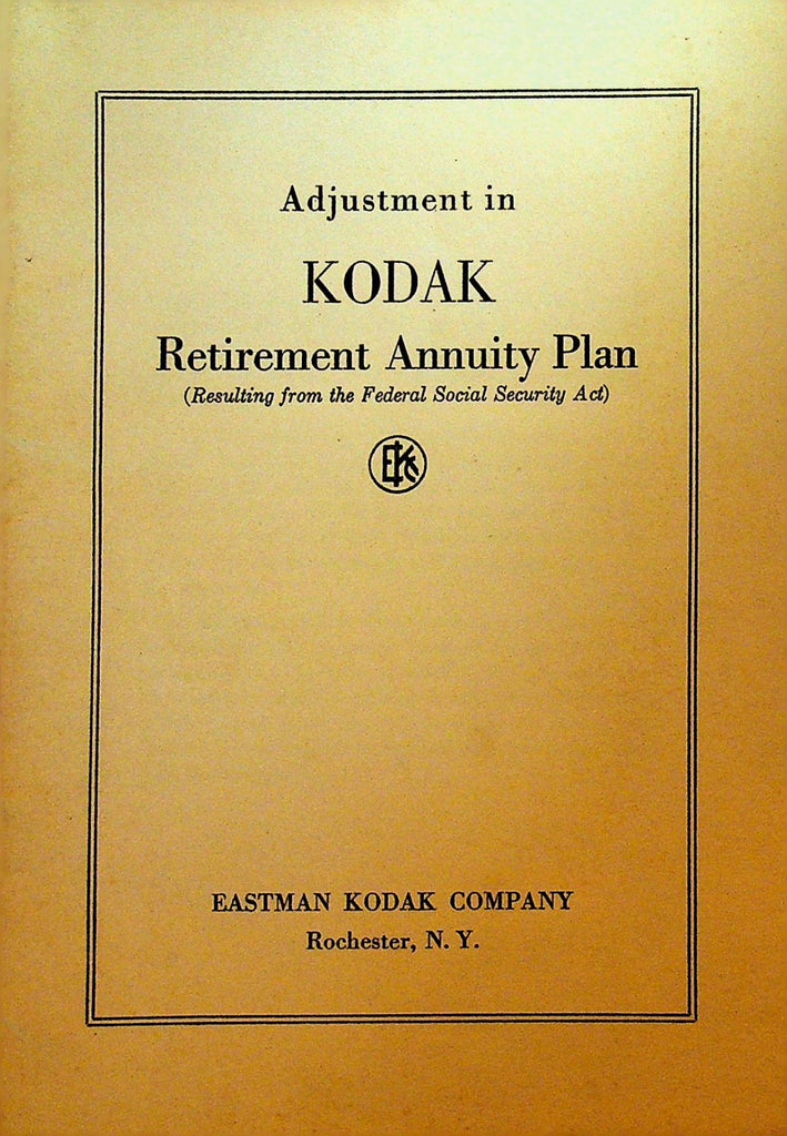 Adjustment to Eastman Kodak Retirement Annuity Plan Booklet 19360