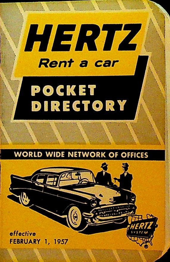 Hertz Rent a Car Pocket Directory 1957 Booklet0