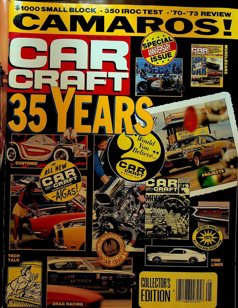 Car Craft Magazine May 1988 Camaro Gerry Lum Chevy I-Roc Z350 Hurst Olds Pacecar
