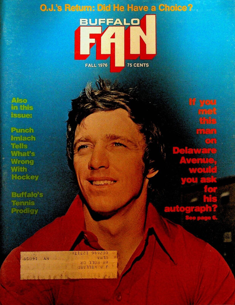 Buffalo Fan Magazine Fall 1976 OJ Simpson Punch Imlach Joe Ferguson Bob McAdoo