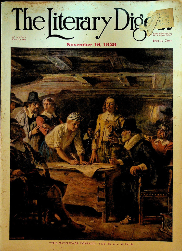 Literary Digest November 16 1929 Stock Market Crash Benito Mussolini0