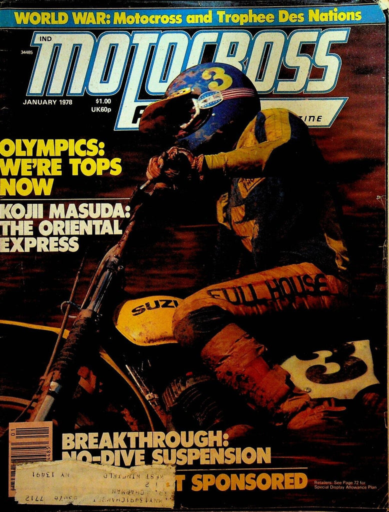 Motocross Action Magazine January 1978 Kojii Masuda Tony DiStefano Suzuki