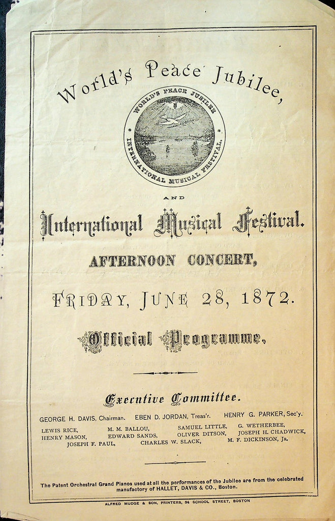 World's Peace Jubilee International Music Festival Program June 28 18720