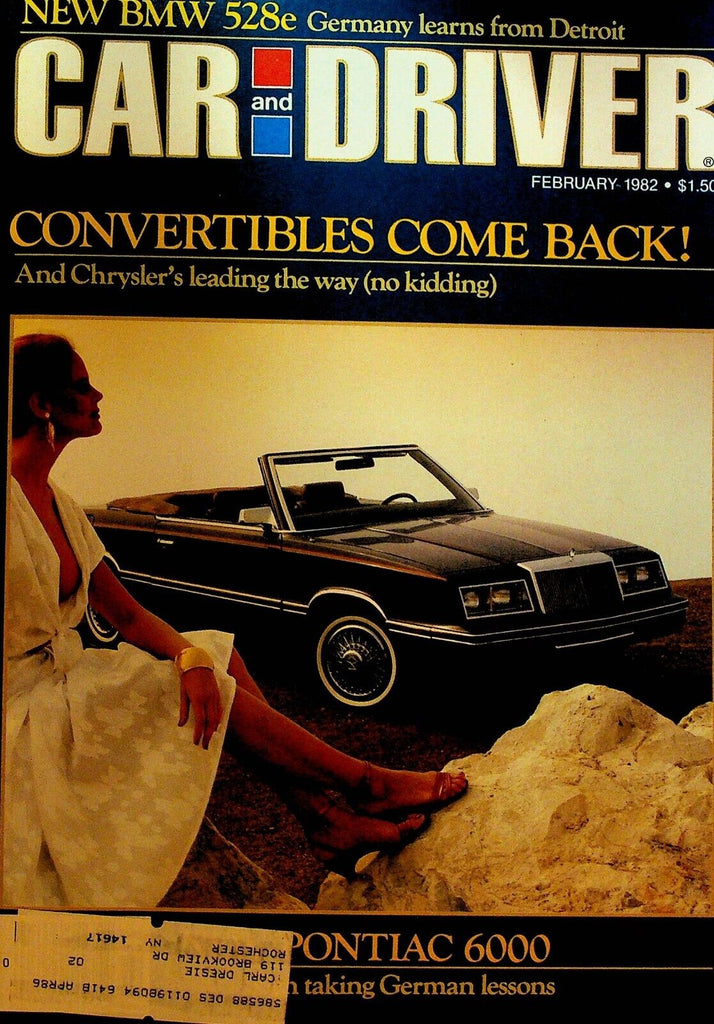 Car and Driver February 1982 Caesars Palace Grand Prix Pontiac 6000 BMW 528e