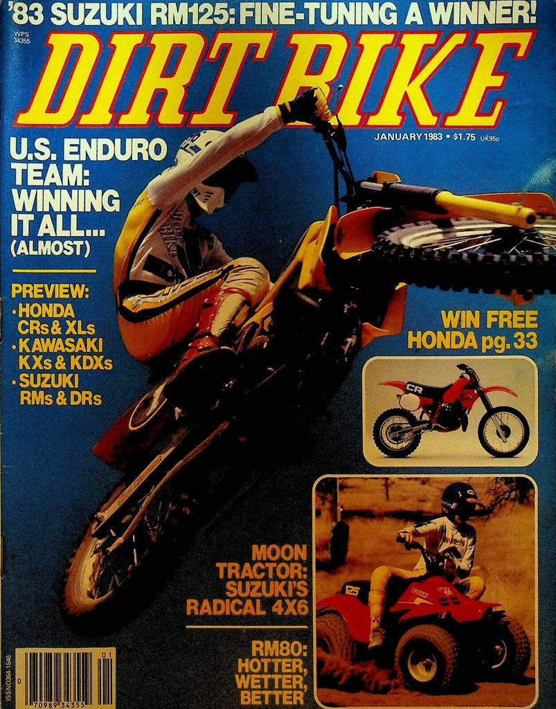 Dirt Bike Magazine January 1983 Honda Kawasaki Suzuki Husqvarna