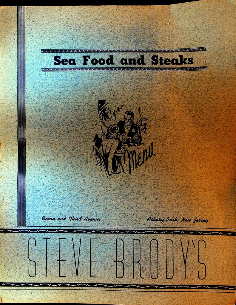 Steve Brody's Asbury Park Sea Food & Steaks Menu ca 1946 NJ0