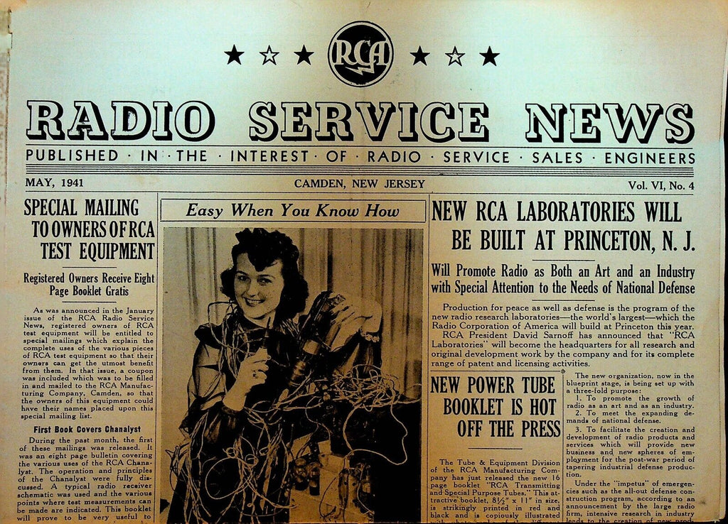 RCA Radio Service News May 1941 Donna Wood Dorothy Lamour Early Television TV