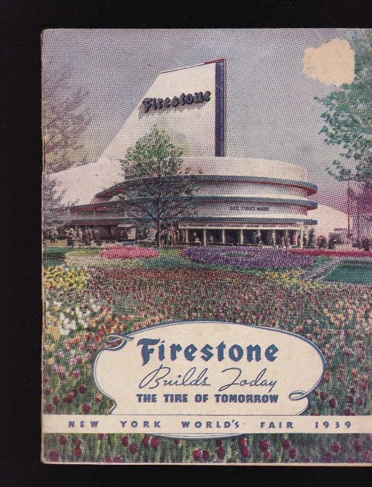 Firestone Builds Today the Tire of Tomorrow Booklet 1939 New York World's Fair0