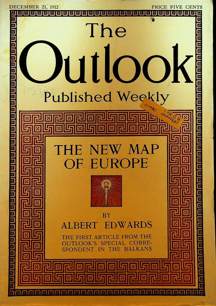 Outlook December 21 1912 China YMCA & the Panama Canal Balkan War0