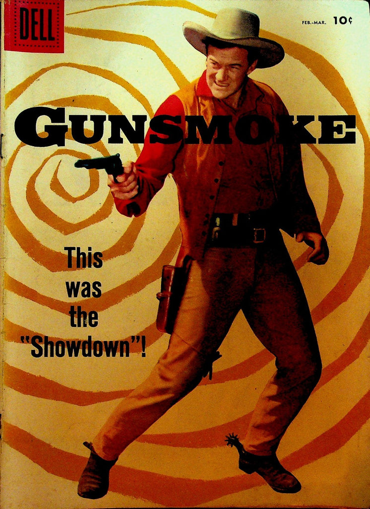 Gunsmoke 7 Dell Comics 1958 Western James Arness Paid in Silver0