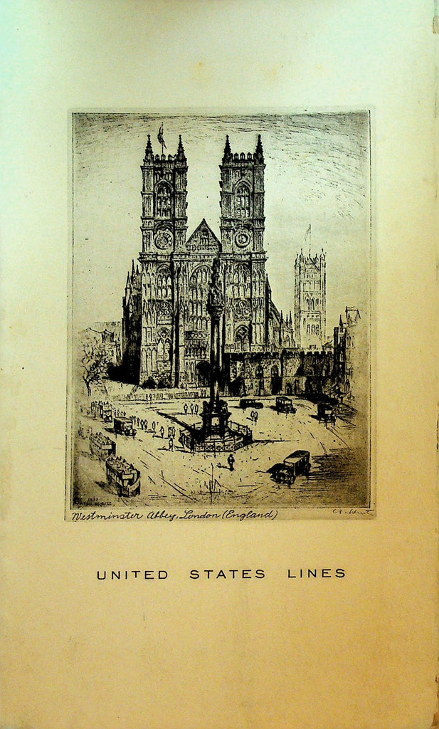 United States Line Dinner Menu SS Leviathan August 24 19340