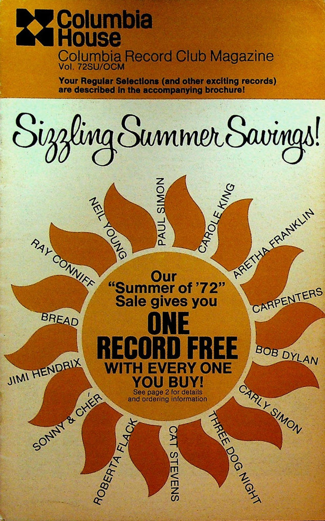 Columbia House Record Club Magazine 1972 72-SU Aretha Franklin Frank Sinatra0