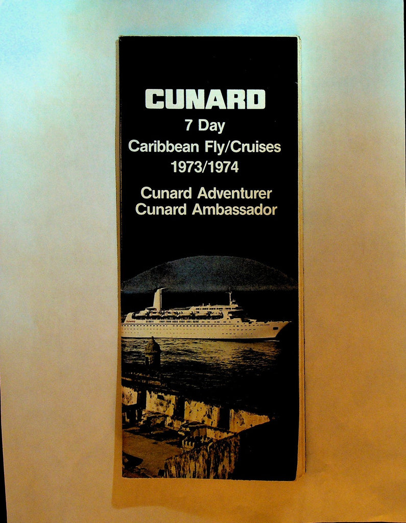 Cunard Caribbean Fly Cruises Vacation Brochure 1973 Adventurer Ambassador0