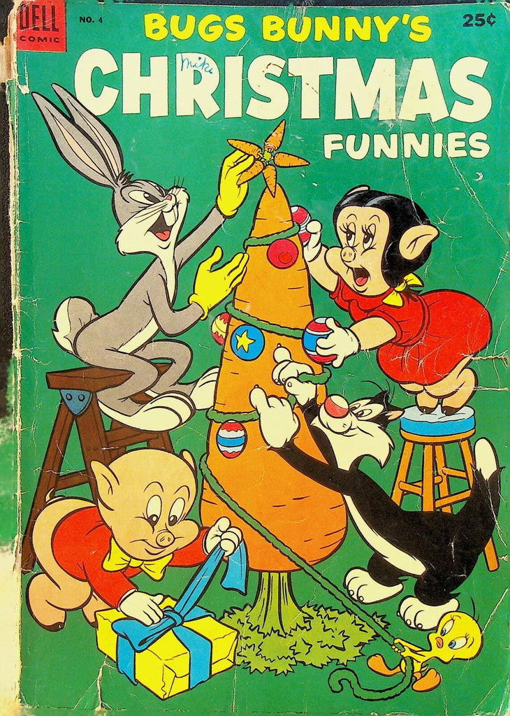 Bugs Bunny's Christmas Funnies 4 Dell Comics 1953 Trimming Tree Tweety Bird0