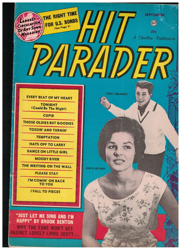 Hit Parader Magazine September 1961 Anita Bryant Tony Orlando The Gaylords0