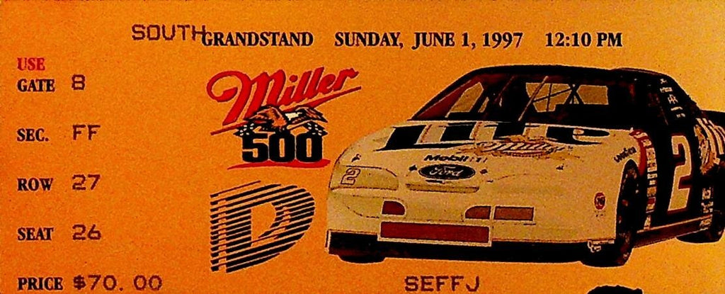 Miller 500 NASCAR  Racing Ticket Stub June 1 19970