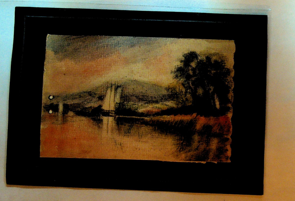EP Cliff New Brunswick Ca Artist Watercolor Painting ca 1910 Sailboat0