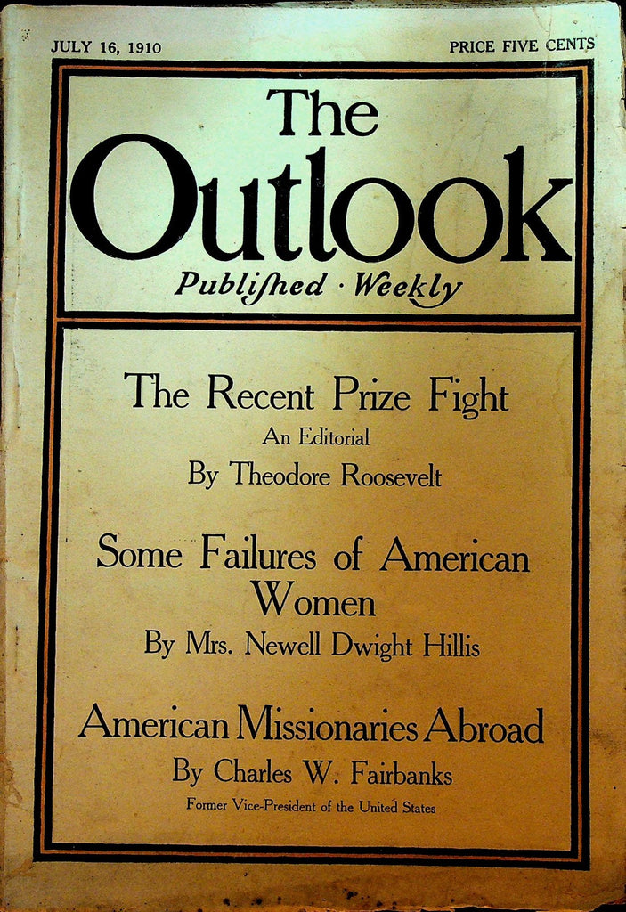 Outlook Magazine July 16 1910 Jack Johnson v James Jeffries Prize Fight Boxing0