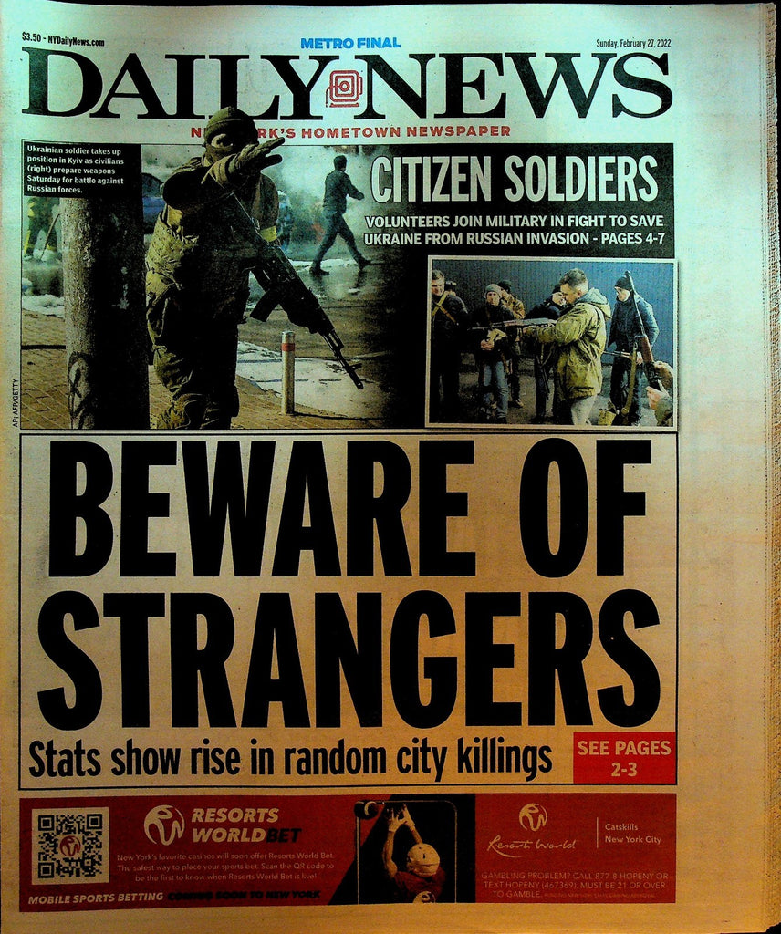 New York Daily News February 27 2022 RJ Barrett Baseball Lockout Ukraine0