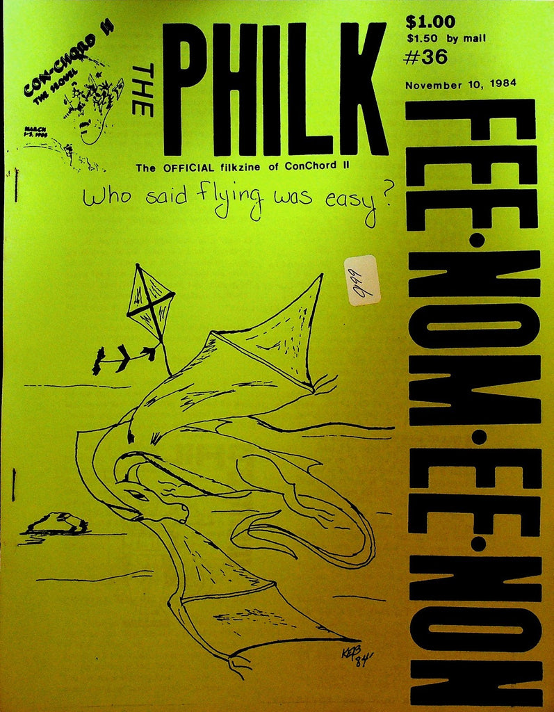 The Philk Fee-Nom-Ee-Non Filk Music Fanzine Science Fiction 36 November 10 19840