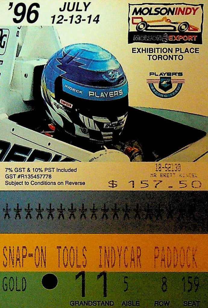 Molson Indy Toronto July 1996 Race Ticket Auto Racing0