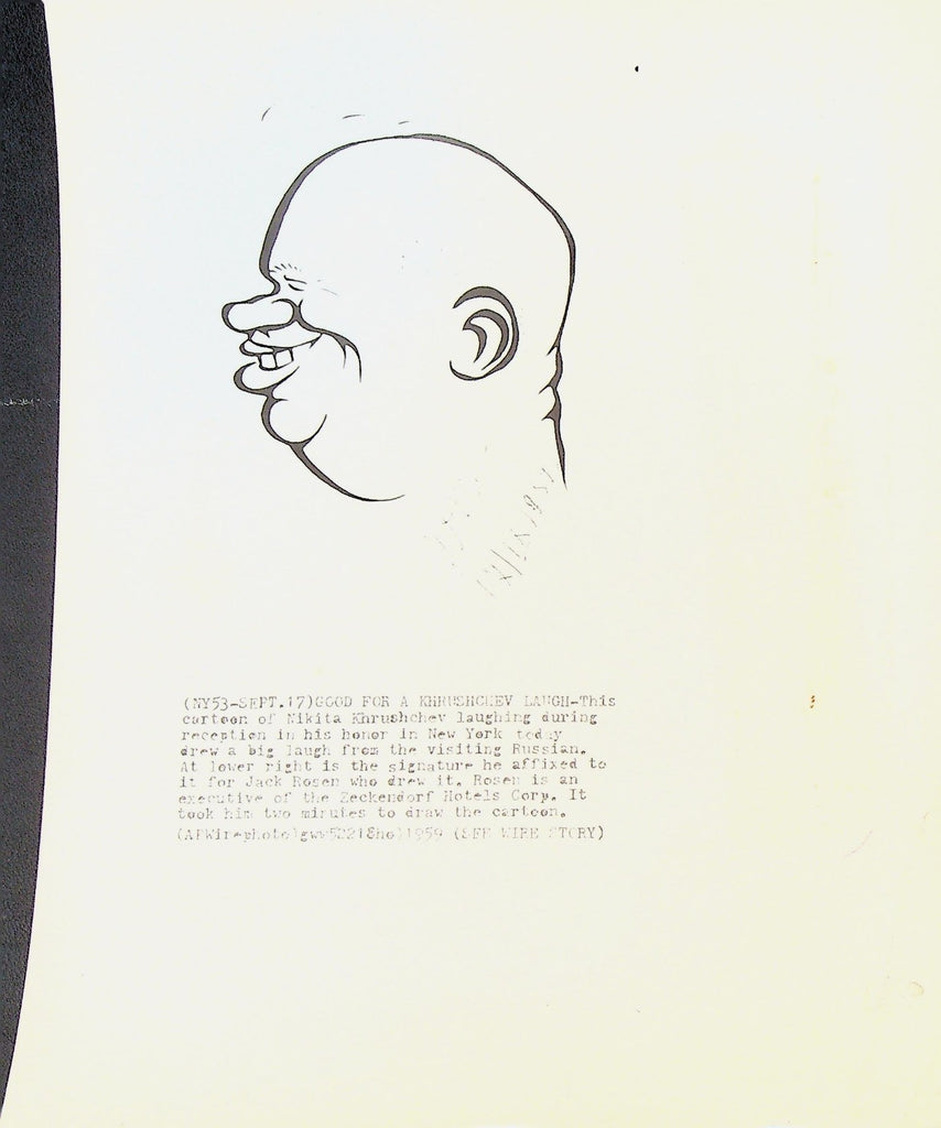 Nikita Khrushchev Wire Photo 1959 Caricature Laughing0
