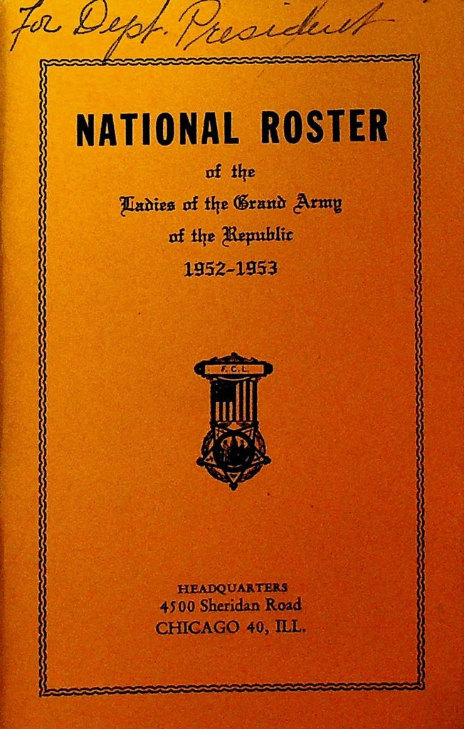 Ladies of the Grand Army of the Republic National Roster 19520