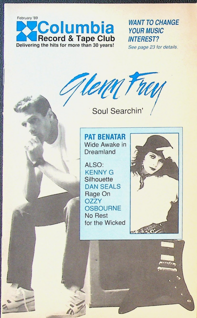 Columbia Record & Tape Club Catalog February 1989 Glenn Frey Pat Benatar0